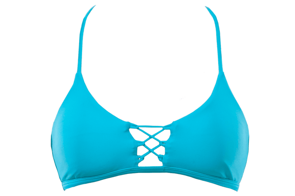 Aqua | Lace Up Swim Top | WITH LOVE FROM PARADISE