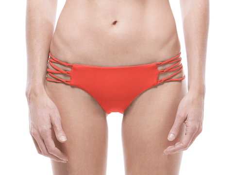 Tangerine | Lace Up Bikini Bottom