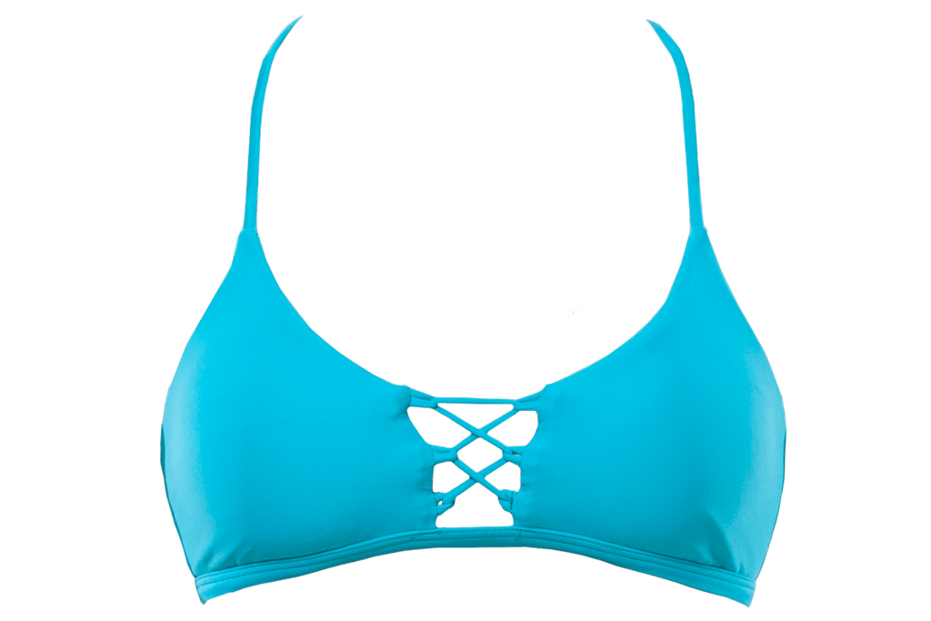 Aqua | Lace Up Swim Top | WITH LOVE FROM PARADISE