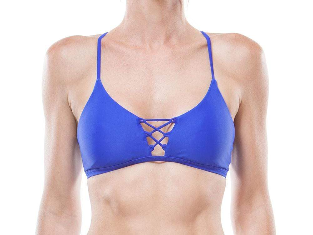 Ink, Lace Up Sporty Swim Top