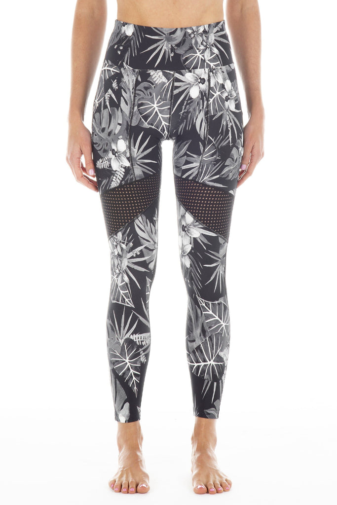 Tropical Leaf Yoga Leggings, Printed Leggings, Active Wear for