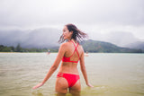 Tangerine | Lace Up Bikini Bottom - WITH LOVE FROM PARADISE
