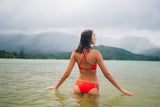 Tangerine | Lace Up Bikini Bottom - WITH LOVE FROM PARADISE
