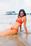 Tangerine | Lace Up Bikini Bottom - WITH LOVE FROM PARADISE